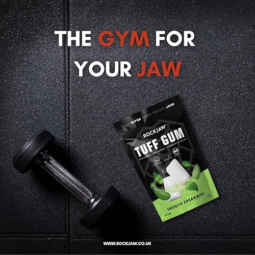 Miniatura 7 de ROCKJAW Jawline Gum - Goma de mascar con cafeína + vitaminas, suministro para 3 meses (menta verde suave)