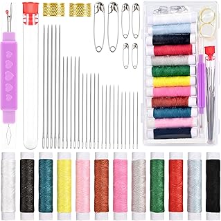 Feoqibu 47pcs Sewing Kit, Emergency Sewing Tools