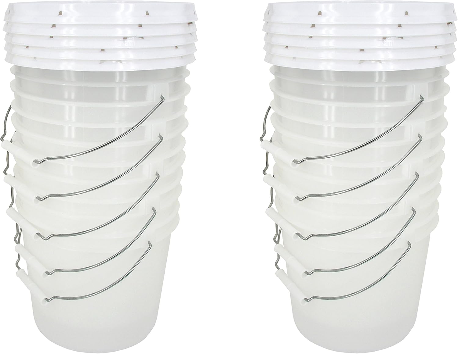 Natural 2 Gallon Bucket with Gasketed Lid (White (SNAP), 10)