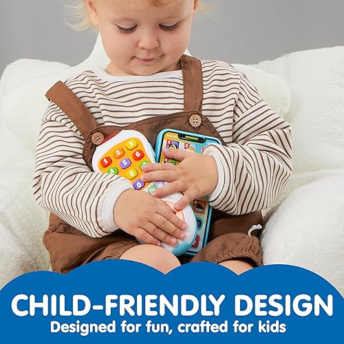 Miniatura 6 de JOYIN Juego de teléfono de juguete mejorado y control remoto, más de 90 frases de música y aprendizaje, juguetes para bebés de 6 a 12 meses, regalos