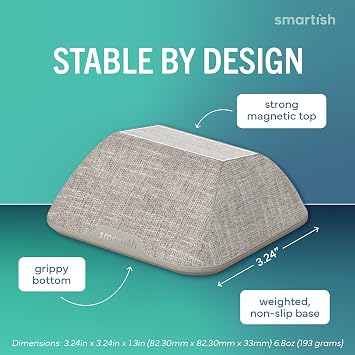 Smartish Magnetic Cord Holder, Cable Wrangler, Nightstand & Desk Organizer | Holds 5 Cords, 2 Cable Clips, Weighted Base, Charger Keeper, Phone Charging Cable Management, Home Office Accessories, Beige