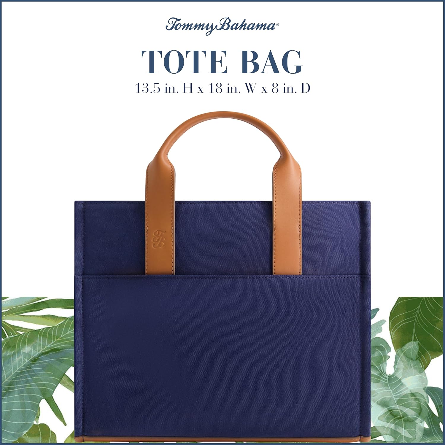 Tommy Bahama Women's Tote Bag, Medium Travel Purse Handbag with Adjustable Shoulder Strap and Leather Trim - Image 2