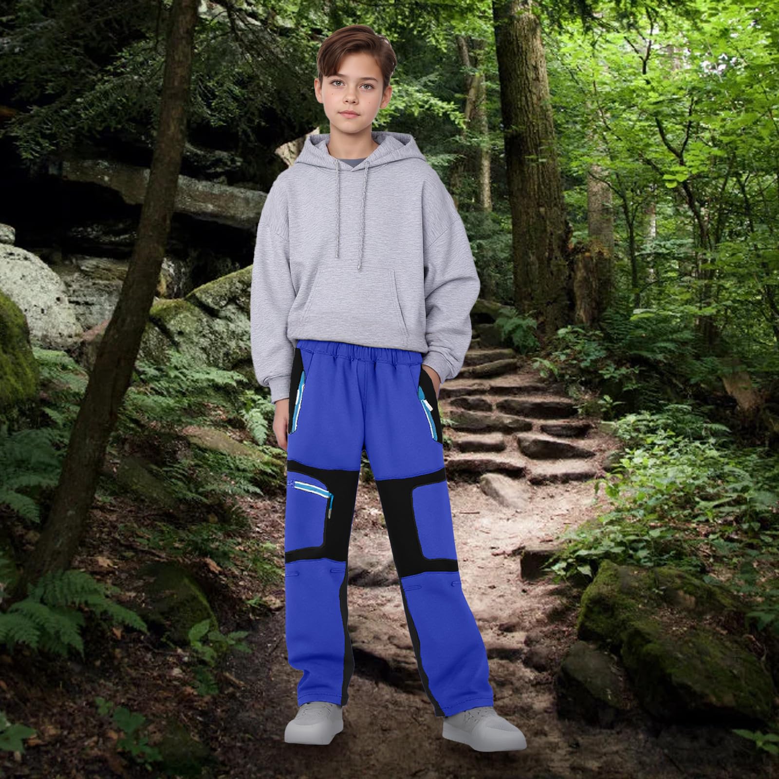 SUKUTU Pantalones Softshell para Exteriores para niños Pantalones de Senderismo para otoño e Invierno Niños y niñas para Senderismo en la Nieve cálidos y con Forro Polar