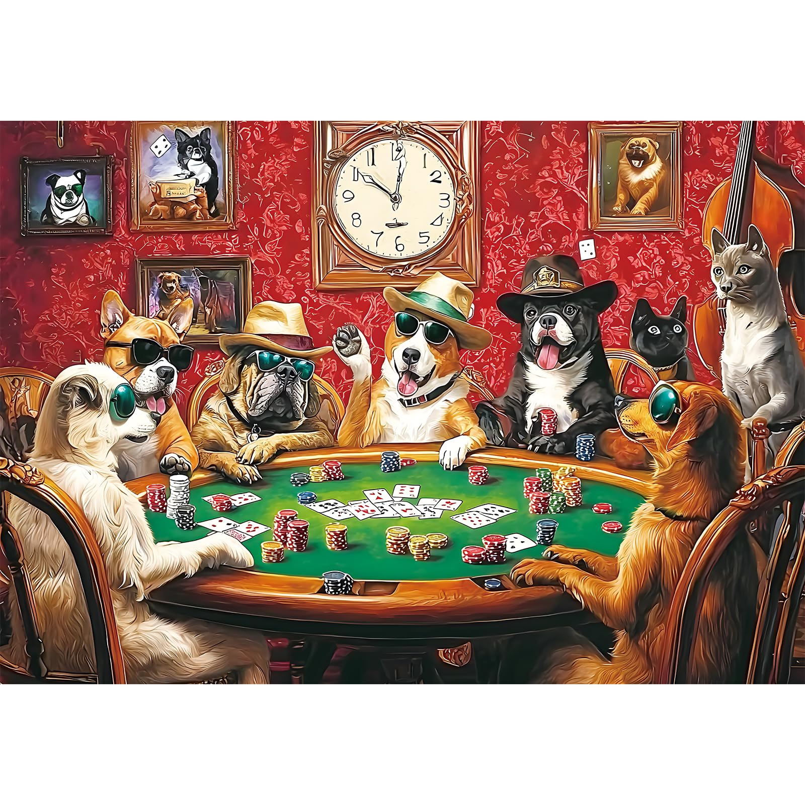 MAXZN Funny Dogs Playing Poker puzzle