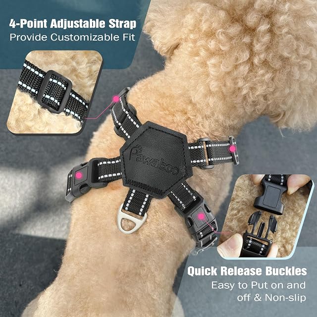 Foto 4 de 7 de Pawaboo Conjunto de arnés y Correa Ajustable para Perros pequeños