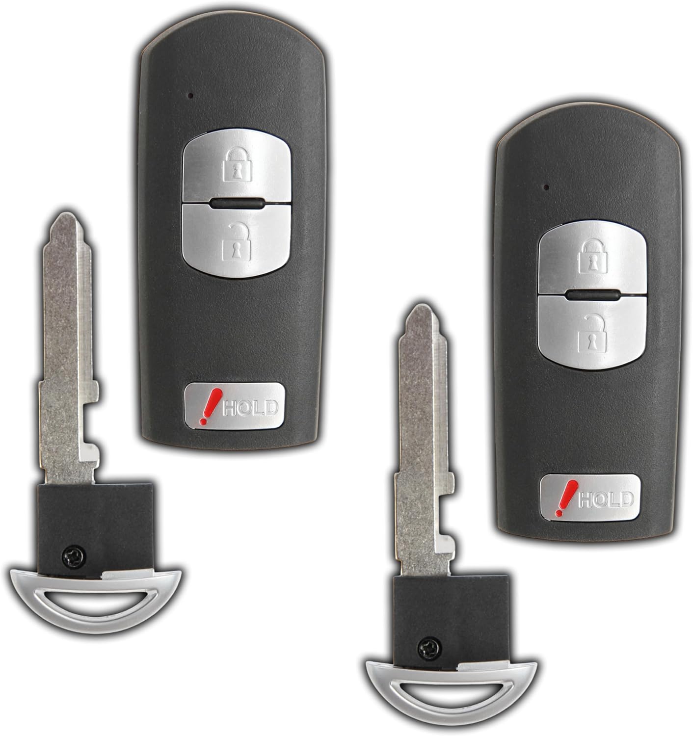 2X Remote Key Fob 3btn Smart for Mazda 3 CX3 CX5 Speed3 (WAZSKE13D02, 662F-SKE13D01)