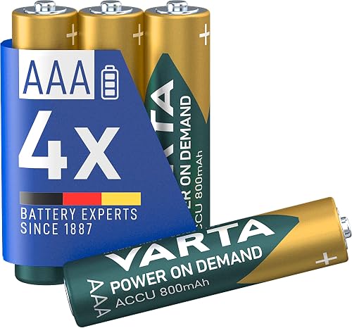 VARTA Piles rechargeables AAA, lot de 4, Recharge Accu Po…