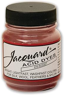 Jacquard Acid Dye 1/2oz Jar Russet - Acid Dye for Wool, Silk, Alpaca, Feathers, Cosplay Wigs and Nylon - Powder Wool Dye for Full Coverage Dyeing - Vibrant Acid Silk Dye