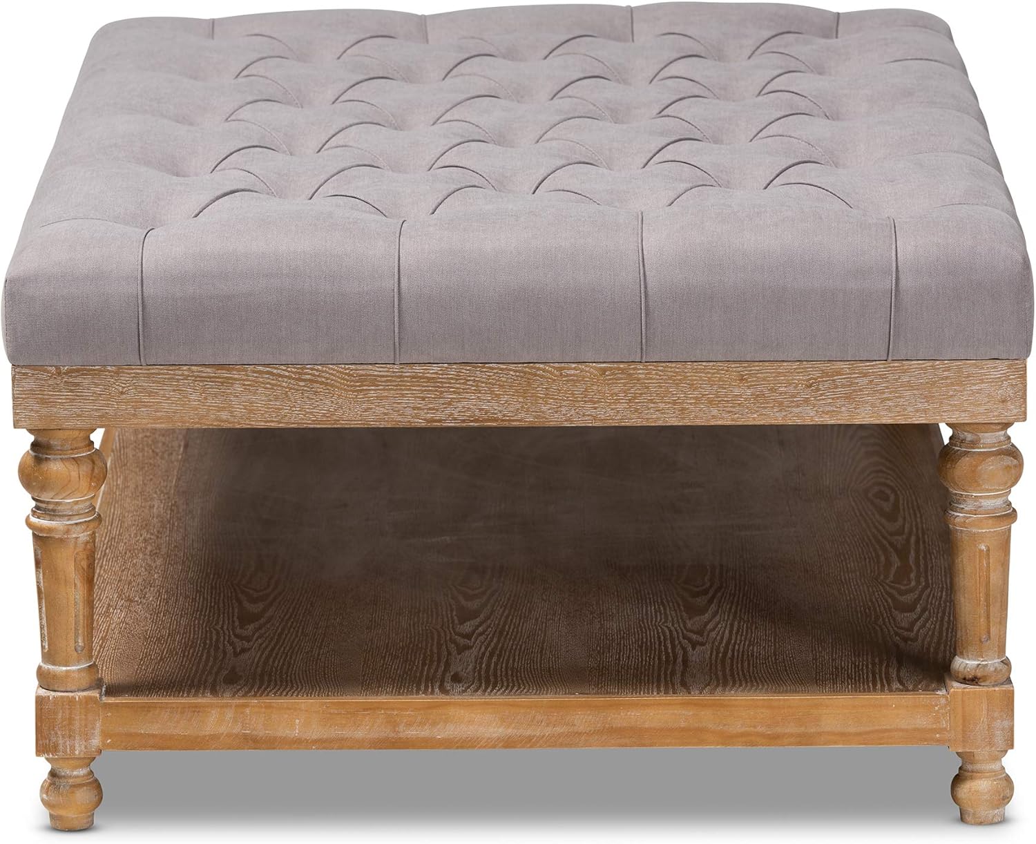 Baxton Studio Ottomans, Charcoal/Greywashed