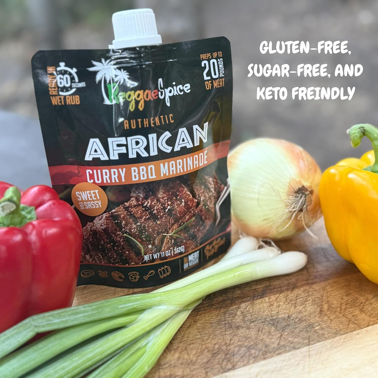 Reggae Spice Curry BBQ Marinade Variety 4-Pack, Sweet & Sassy Flavors | 60-Second Authentic Wet Rub Seasoning Sauce for Cooking Meats, Chicken, Beef, Pork, Seafood | Gluten Free, Vegan, and Keto Friendly