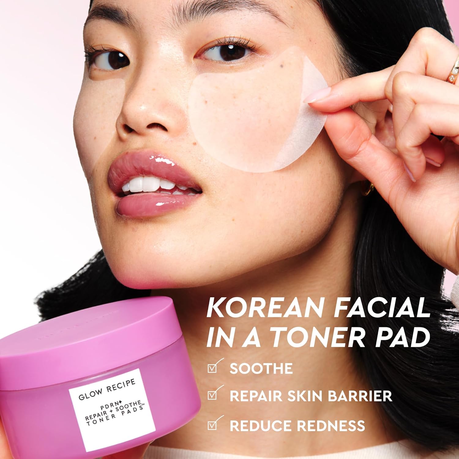 Glow Recipe PDRN+ Repair + Soothe Toner Pads - Fragrance-Free Face Toner Pads for Sensitive Skin - Barrier Repair, Redness Reducing + Calming Hydration with Centella - Korean Skin Care (60 Face Pads)