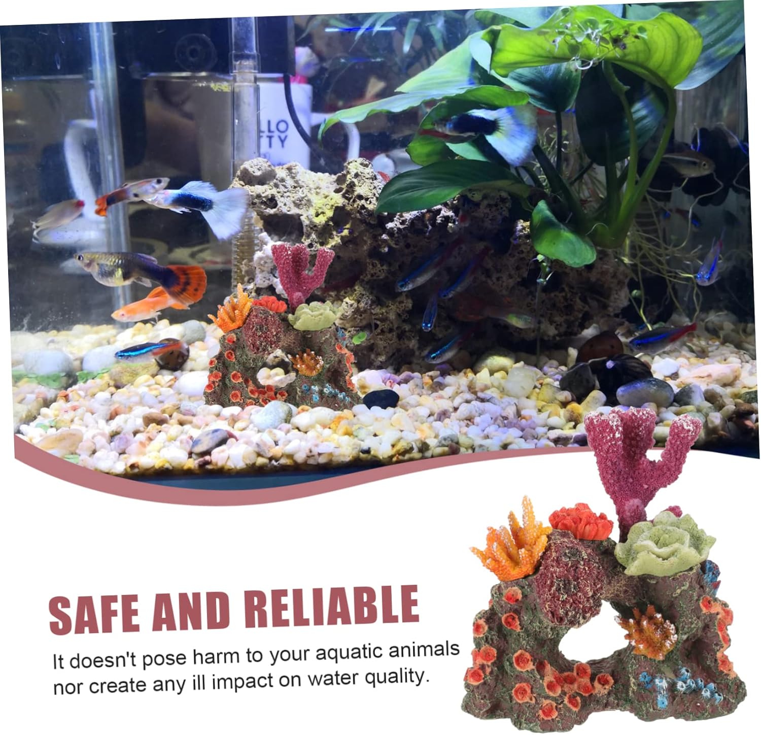 2pcs Artificial Coral Rockery Artificial Coral Reef Fish Tank Coral Rock Desktop Aquarium Decor Tank Decor Decorative Landscape Coral Aquarium Coral Reef Resin