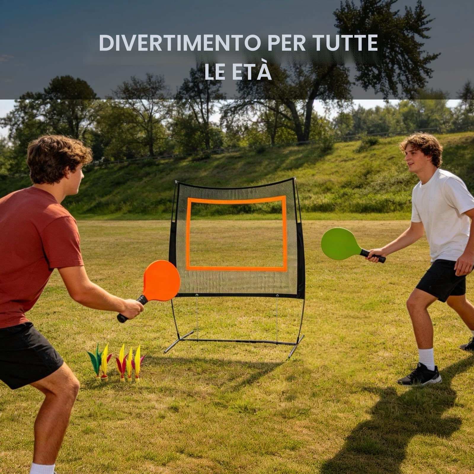 Set di reti da badminton KIRJAUDU, set 5 in 1 per Pickleball con rete per volano per giardino, set da badminton per interni ed esterni, rete da pallavolo per giardino, giochi all'aperto per famiglia e