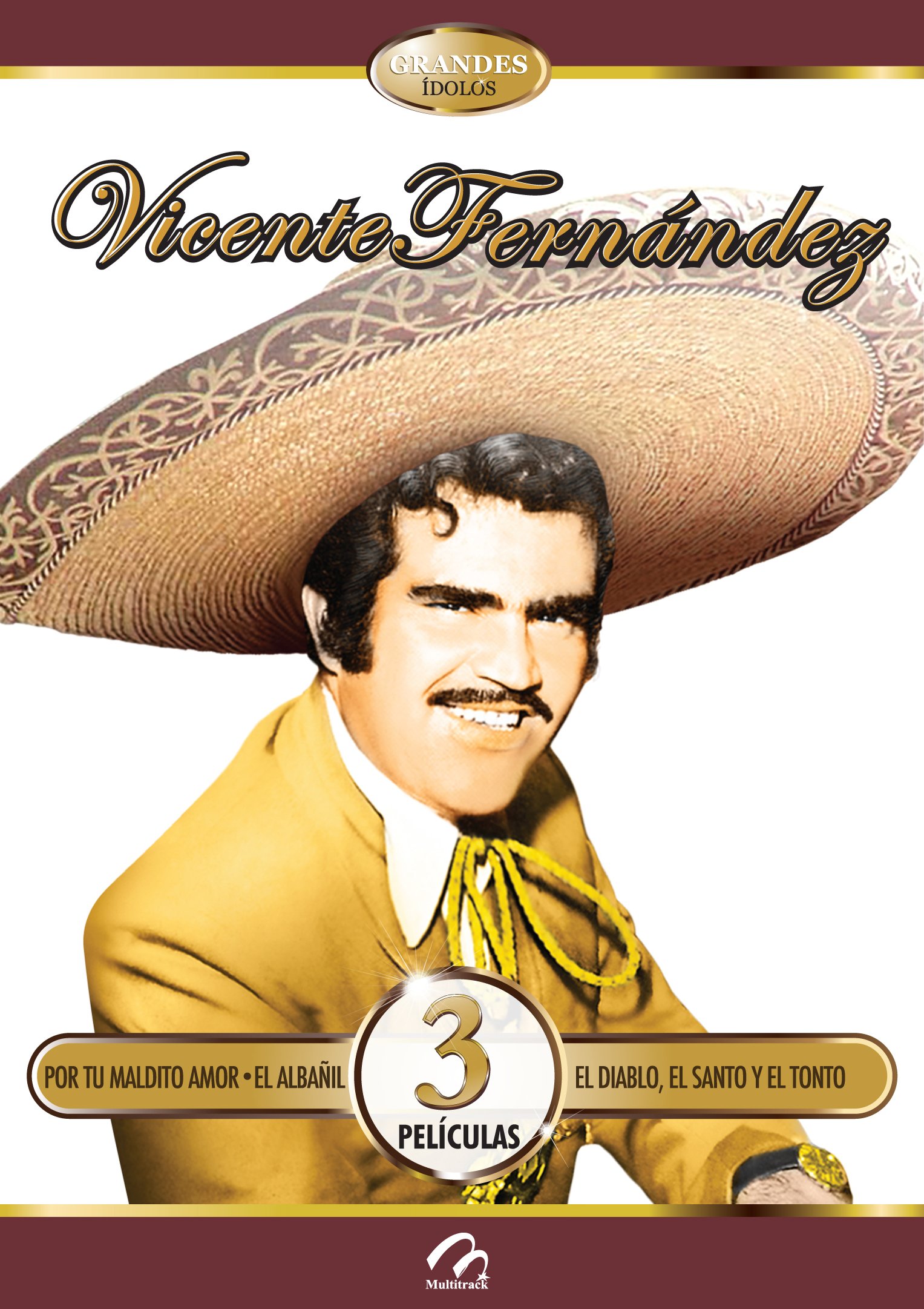VICENTE FERNANDEZ [3 PELICULAS] POR TU MALDITO AMOR (1990) & EL DIABLO,EL SANTO Y EL TONTO (1985) & EL ALBANIL (1974) [NTSC/Region 1 and 4 dvd. Import - Latin America].