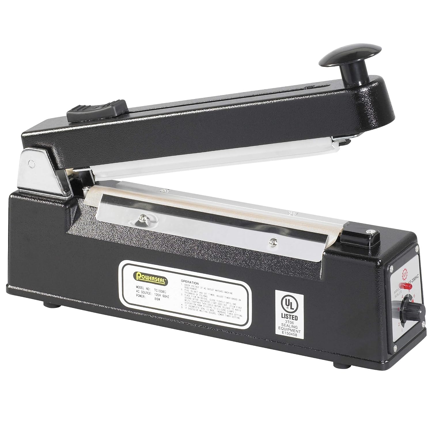 BOX USA 8" Impulse Manual Heat Sealing Bag Machine with Cutter for Closing Plastic Poly Bags and Tubing (1 Machine)