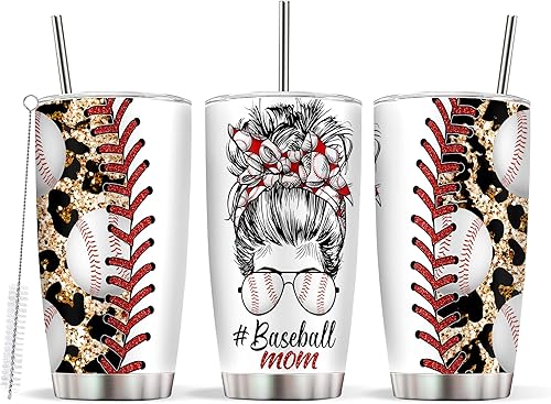 Miniatura 1 de Dlecnuiy Ideas de regalo para mamá de béisbol para el día de la madre, taza de café de viaje aislada, regalo para madres de jugadores de béisbol,
