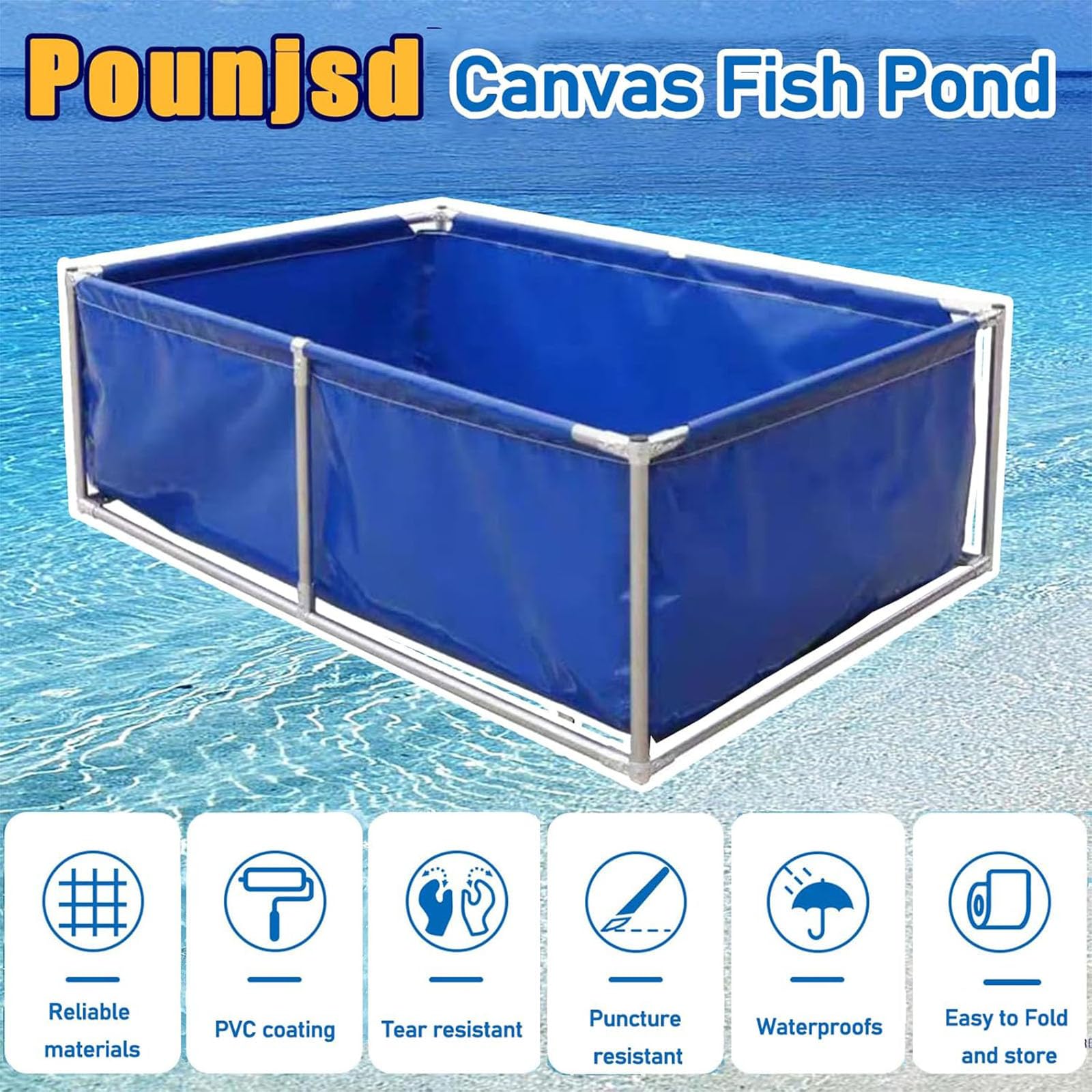 Aquariumbecken PVC-Canvas-Fischteich Oberirdischer Pool Mit Ablassventil 300 x 100 x 80cm