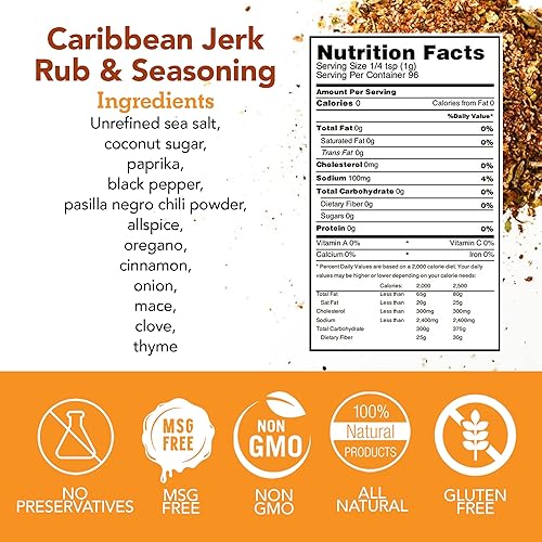 Miniatura 2 de s.a.l.t. sisters Caribbean Jerk Rub & Seasoning  Base de condimento para frotar en seco y frotar húmedo  Mezcla de hierbas y especias perfecta para