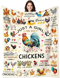 Chicken Blanket Gifts Lover Chicken Themed Gifts for Women Kids Adults Soft Flannel Rooster Throw Blanket 50"x40"