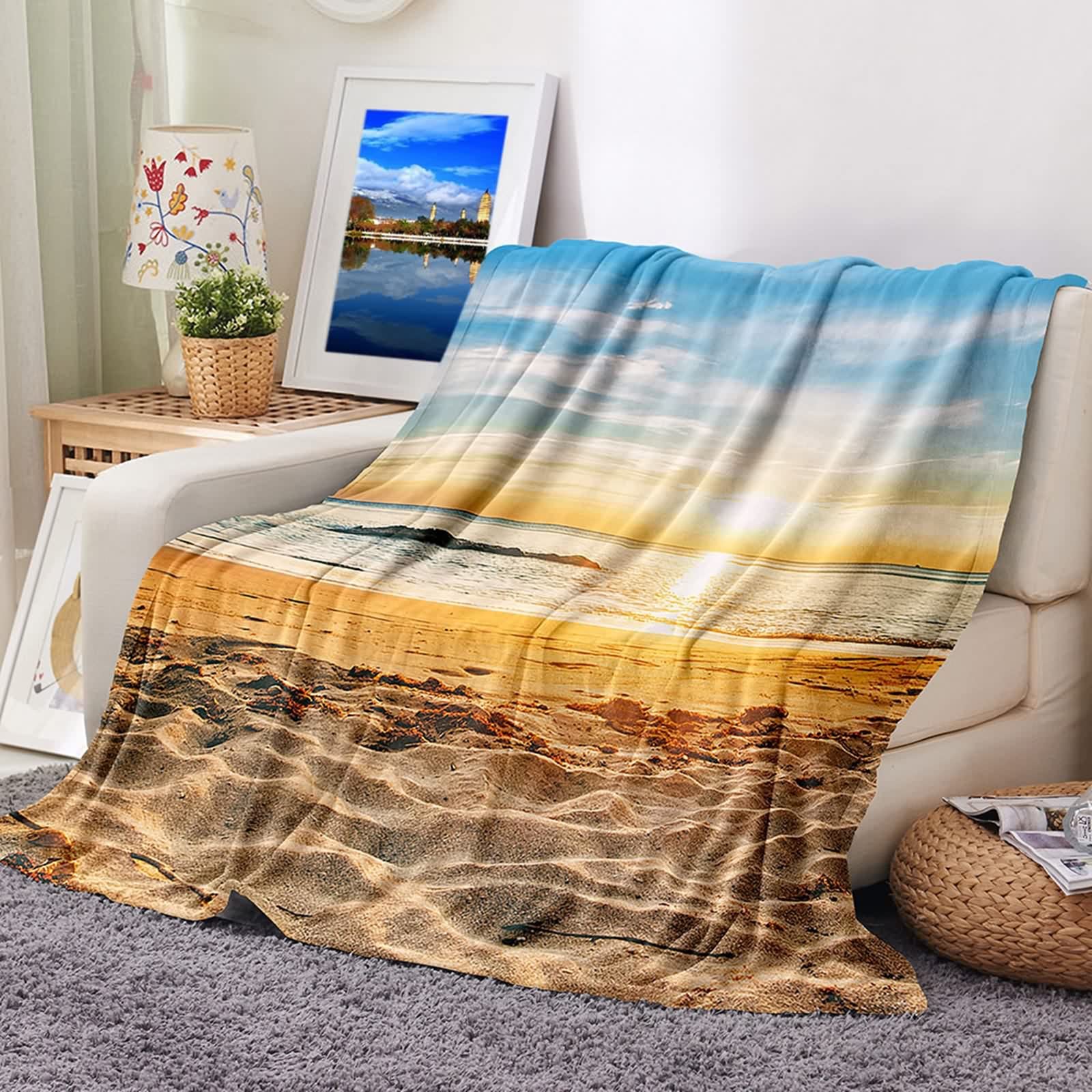 Plaid Couverture Polaire Flannel KnSam Douceur Thermique Canapé Lit Enfant 80x120cm
