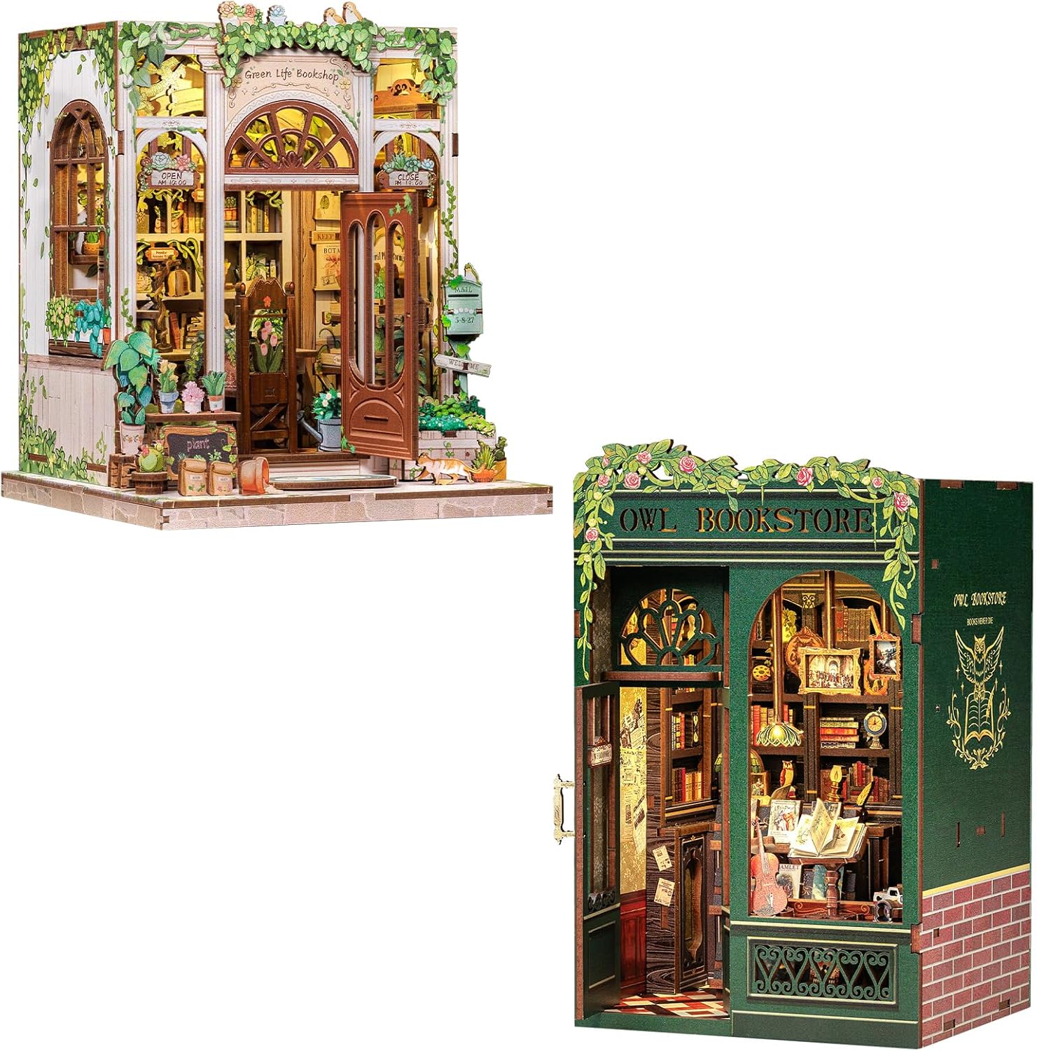 CUTEBEE Book Nook Kit - DIY Miniature House Dollhouse Kit for Adults and Teens, Booknook Tiny House Bookshelf Decor 3D Wooden Puzzle, Gifts for Family, Friends