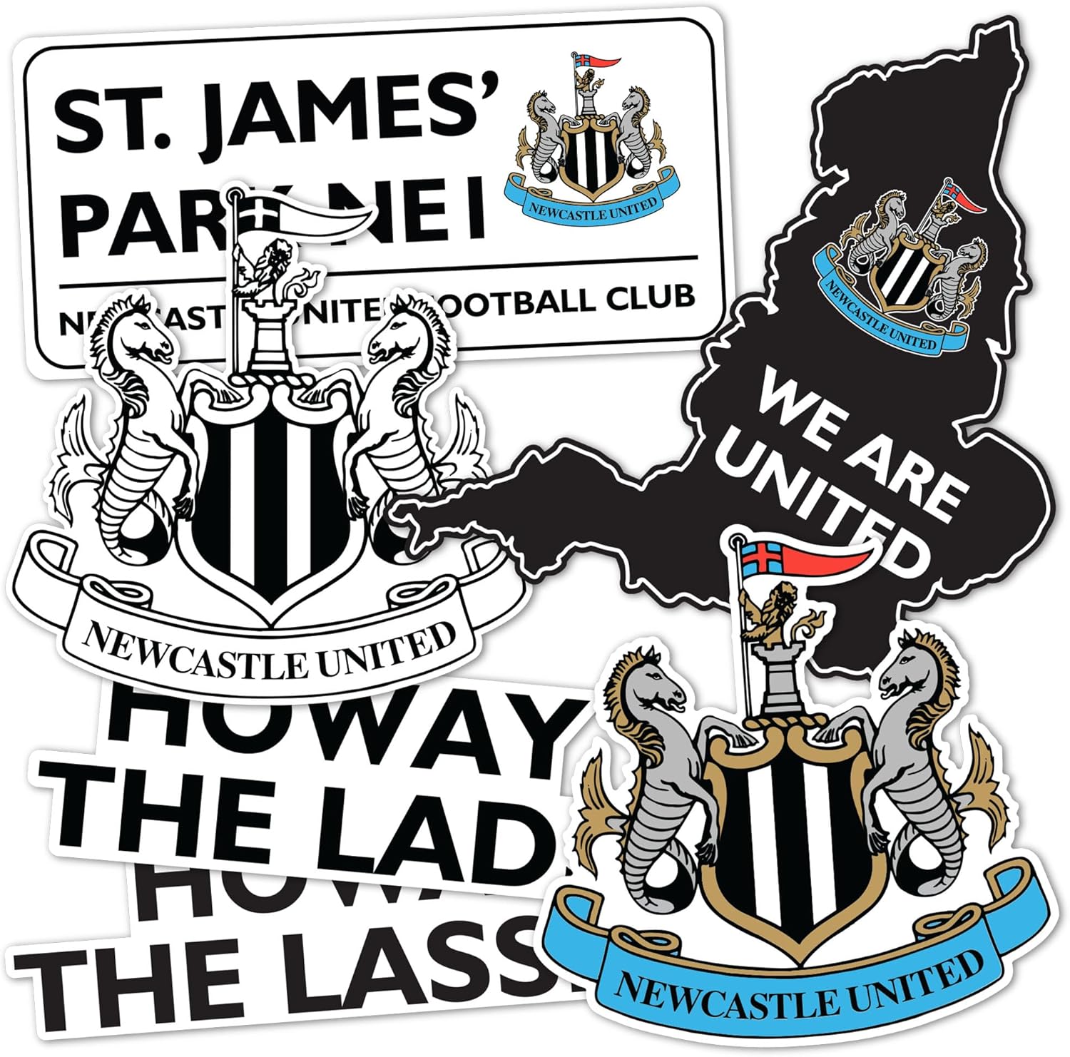 Desert Cactus Newcastle United FC Sticker Decal Vinyl NUFC Magpies English Football Soccer Laptop Water Bottle Car Scrapbook (Type 2-2)