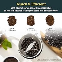 Vista 3 de COSORI Molinillo de café eléctrico, molinillo de granos de café, molinillo de espresso, molino de café también, 1500 W de apertura amplia de 1.7 L