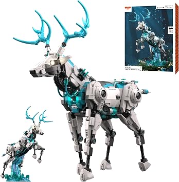 Steampunk Building Blocks for Adults, Teens 14+ Mecha Reindeer Toy Buildings Sets, DIY Model Building Kits Room Home Office Decor Birthday, 1566PCS