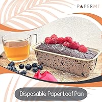 Vista 6 de Molde de papel desechable, molde de loft para hornear, 24 unidades, moldes rectangulares para tartas, bandeja de hornear para pan natural