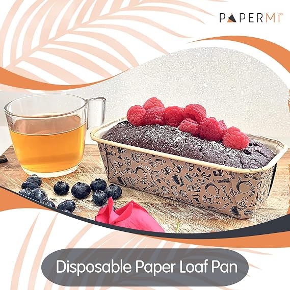 Disposable Cake Pan 24pcs, 6.25 x 2 x 2, 12oz Oven, Microwave & Freezer Safe Nonstick, Eco-Friendly, Cardboard Loaf Pans for Convenient Bake & Serve for Runny, Thick & Dough Batter