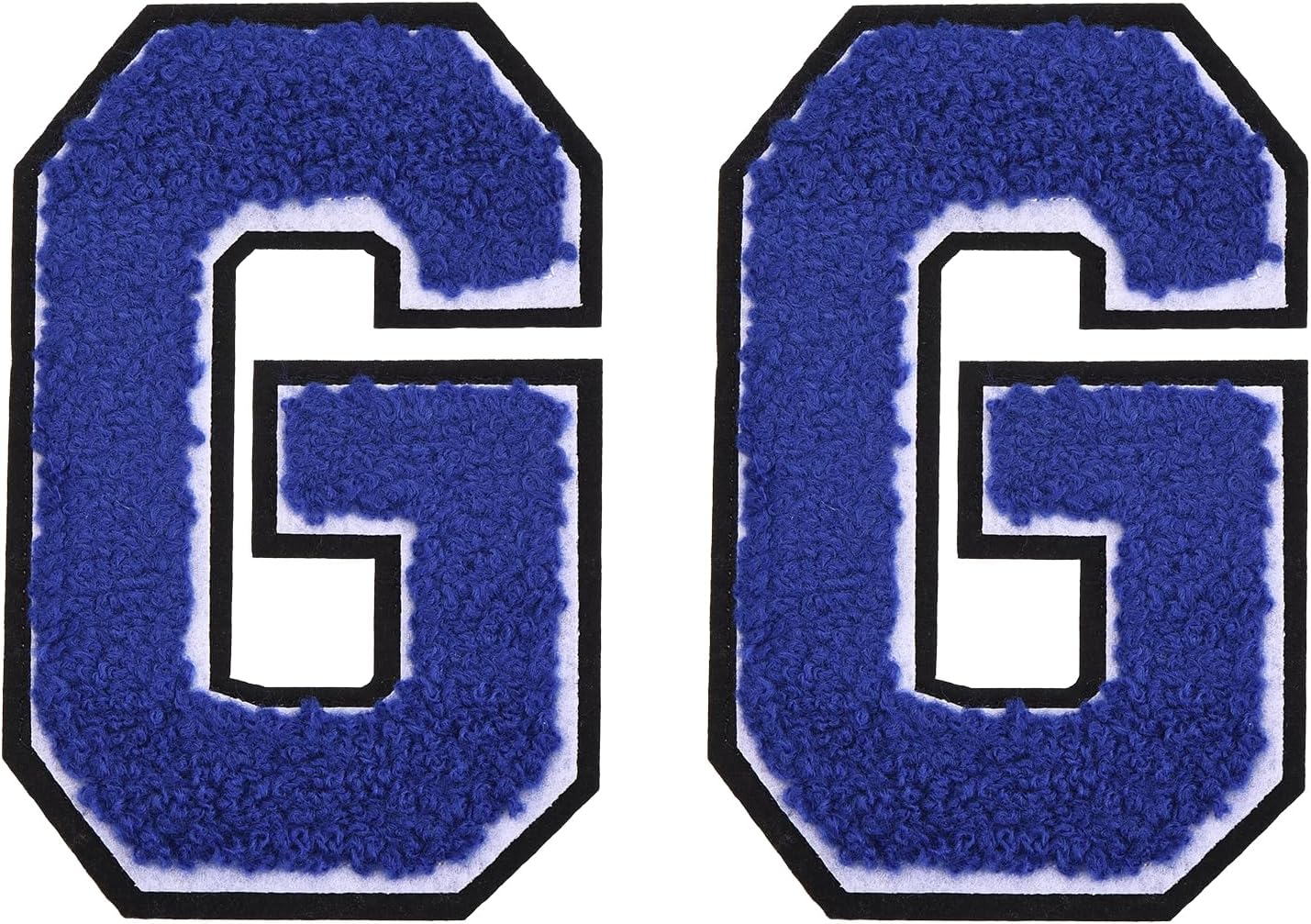 MECCANIXITY 2Pcs 4.7" Chenille Letter Patches Sew on Letter G Blue