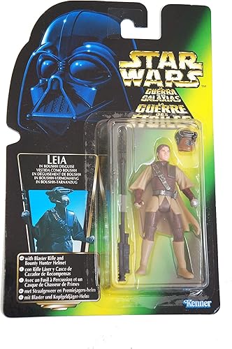 Kenner Star Wars El poder de la fuerza princesa Leia en Boushh disfraz con tarjeta verde Holo