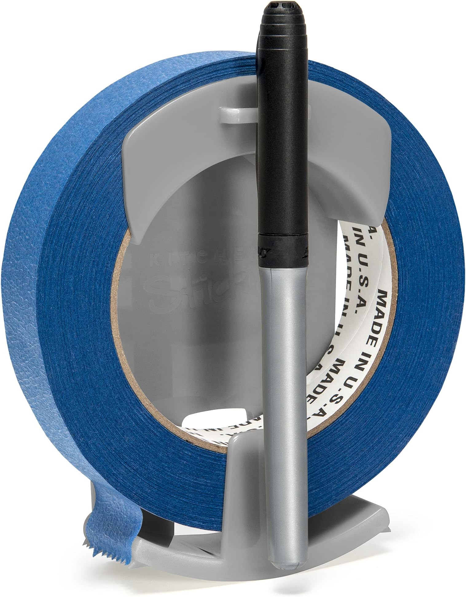 Kitchen Stickin’® Tape Dispenser, Wall-Mounted Tape and Label System, Easy One-Handed Operation, Affordable Labeling for Kitchens, Garages, Offices, Restaurants, Meal Prep, and Home Organization