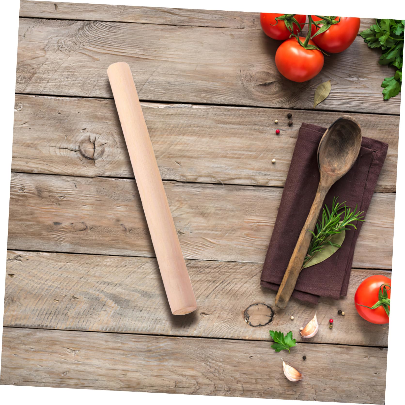 SUPVOX Rodillo de Madera para Extender Fondant y Amasar Masa, 30 CM, Set de 10 Piezas Antideslizantes, Utensilio para Repostería y Cocina Casera
