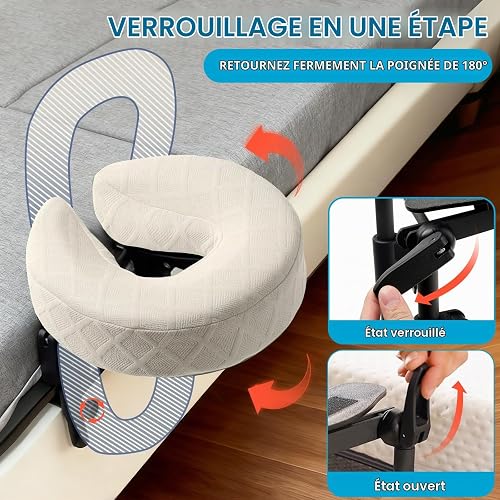 KONOVOLY Poggiatesta massaggiante per letto con federa lavabile, kit di massaggio regolabile per materasso domestico, cuscino per poggiatesta viso, cuscino dopo chirurgia oculare a faccia in giù - 3