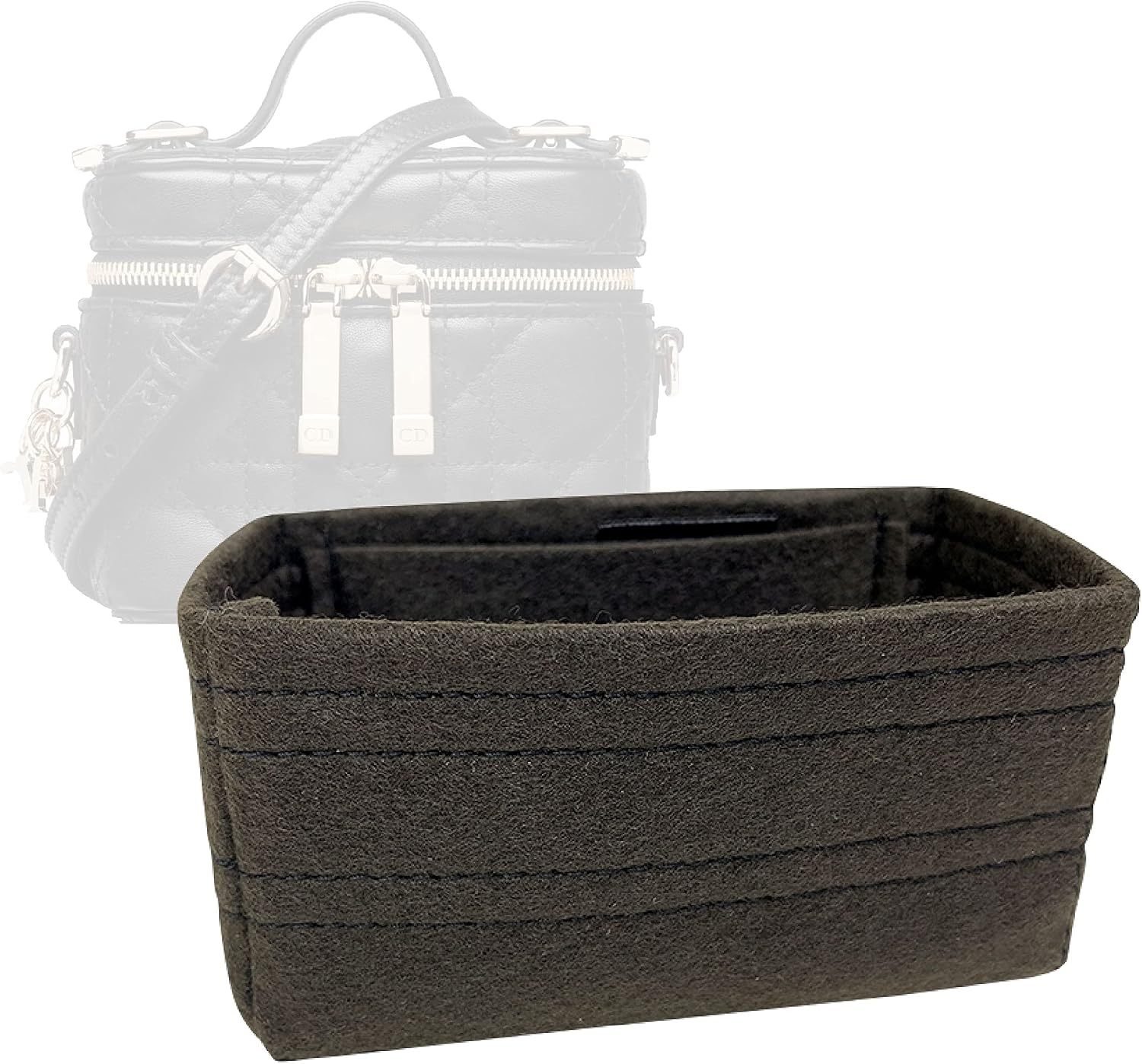 Zoomoni Premium Bag Organizer for Dior Micro Vanity Case (Handmade/20 Color Options) [Purse Organiser, Liner, Insert, Shaper]