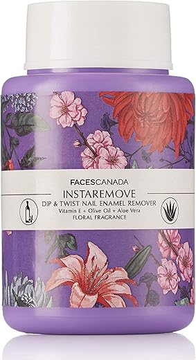 FACES CANADA InstaRemove Dip & Twist Nail Enamel Remover, 80 ml | Floral Fragrance | Vitamin E, Olive Oil, Aloe Vera | Nourishing Formula | Gentle…