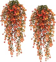 Vista 23 de RECUTMS Plantas colgantes de imitación, 4 unidades, resistentes a los rayos UV, realistas, helecho boston, gran drapeado, vegetación falsa, hiedra