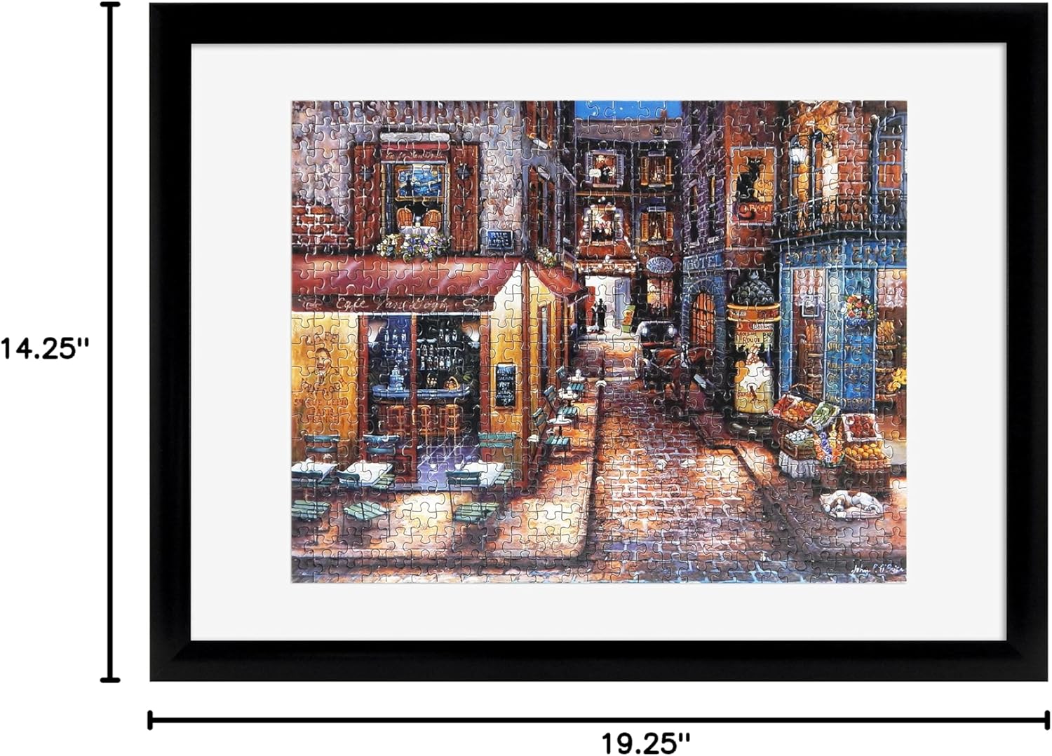 MCS 14.25x19.25 Puzzle Frame for Finished Puzzles, Black Vertical & Horizontal Wall-Mounted Picture Display for Preservation (1-Pack)