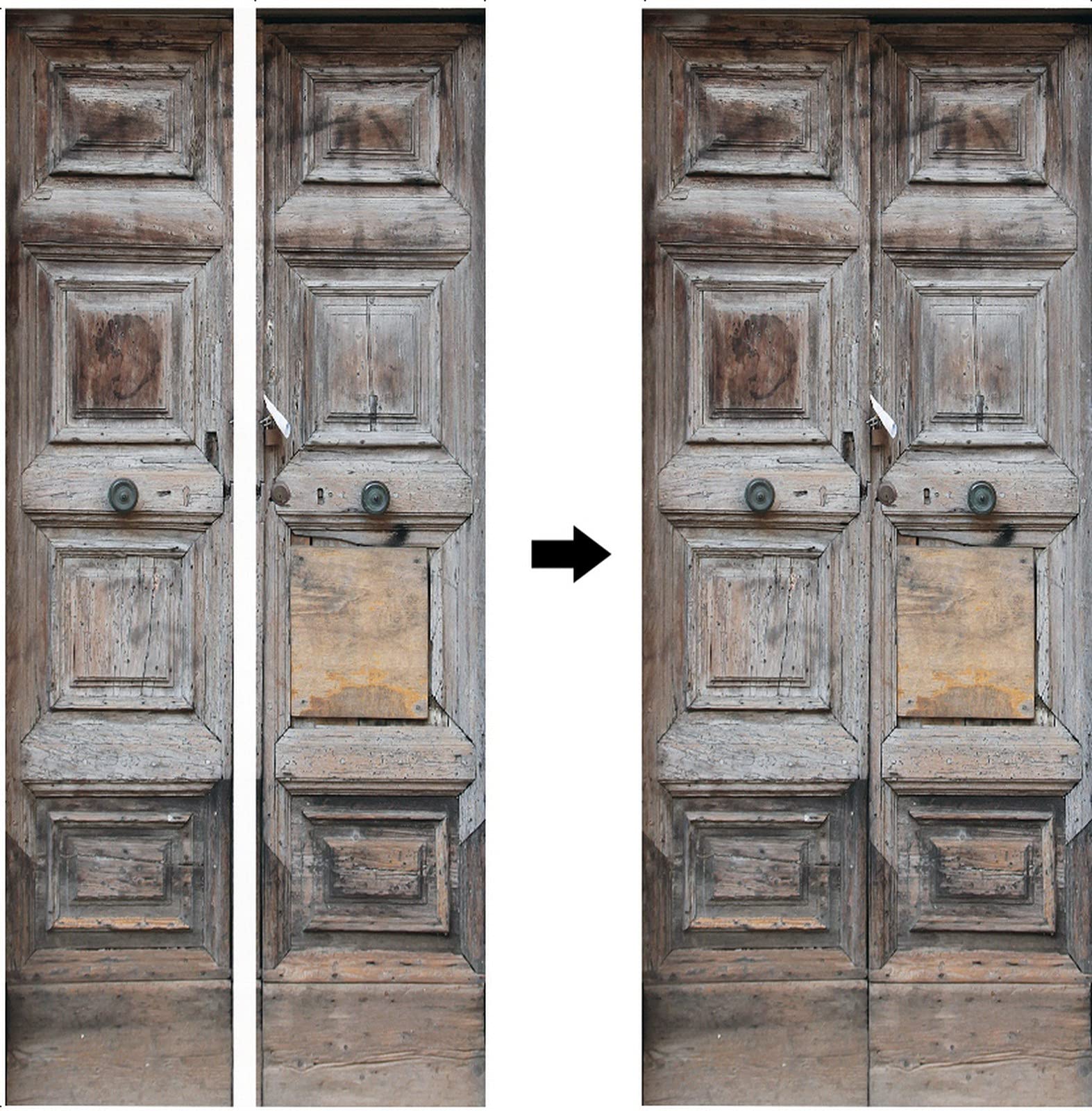 Pegatina 3D Para Puerta De Madera Antigua - Vinilo Decorativo 77x200 Cm, Fácil De Instalar