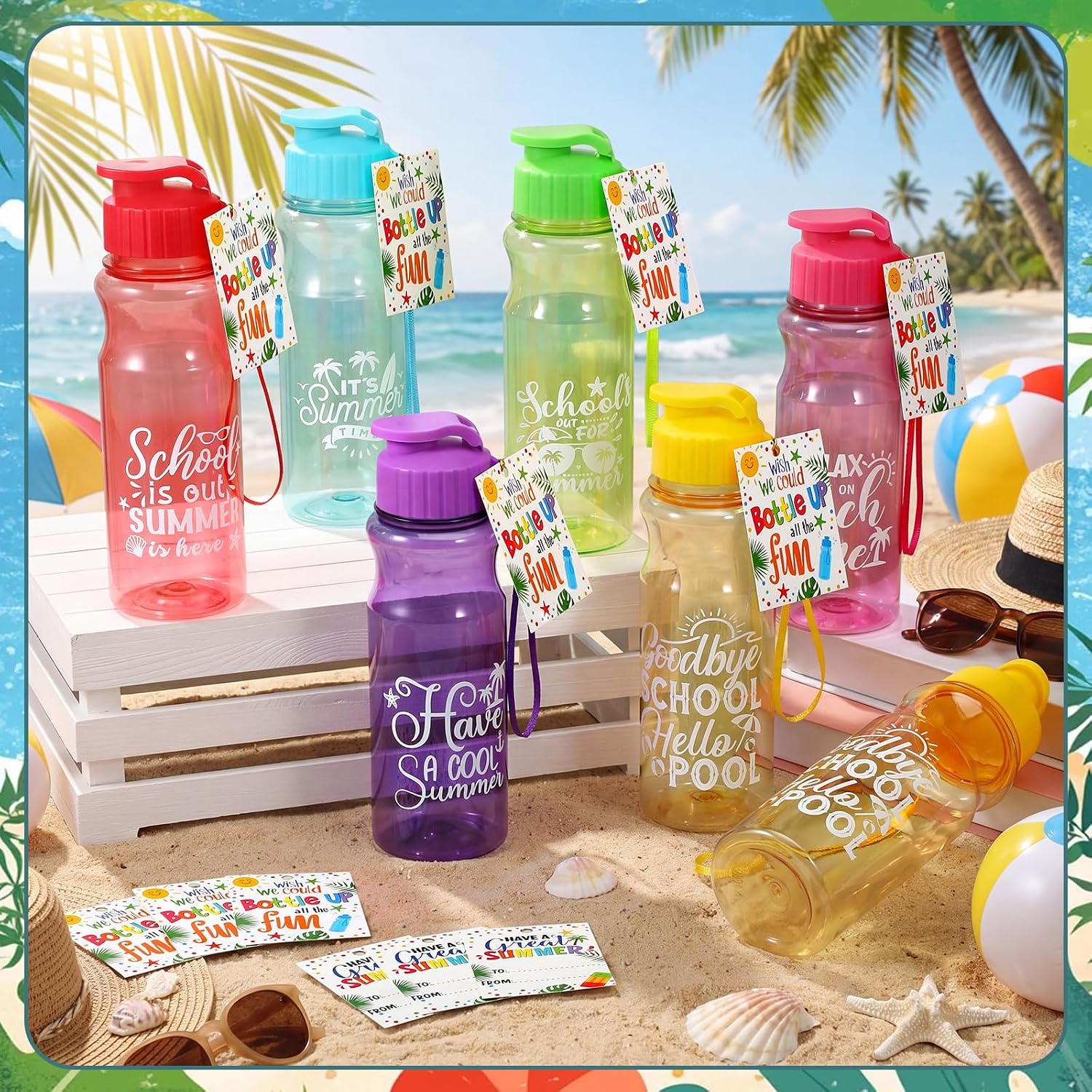 48 Pcs Water Bottles Bulk for Students with Cards End of The Year Gifts 17 oz Summer Graduation Water Bottle Gifts from Teacher for School Classroom Prizes Goodie Bag Summer Pool Party Favors image 4