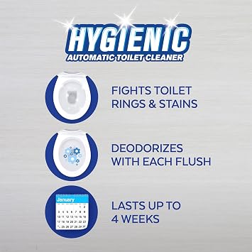 Lysol Toilet Bowl Cleaner, Automatic in-The-Bowl Disc, Spring Waterfall, 2-Count (Pack of 2)