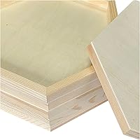 Vista 5 de Paneles de madera sin terminar para pintar, tableros con marco hexagonal de madera en blanco para manualidades y vertido de arte