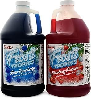 Snappy Frosti Tropics Blue Raspberry and Strawberry Daiquiri Slushie Mix, Slushie Syrups for Machine,