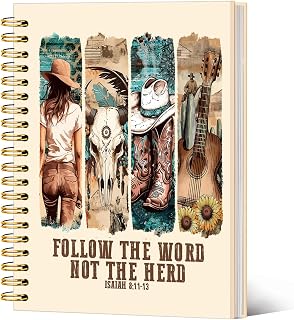 Cowgirl Western Gifts for Women Cowgirl Notebook Journal, Christian Gifts for Women，Follow The Word Not The Herd Bible Verse Journal A5，Western Office Supplies, Western Stuff for Women