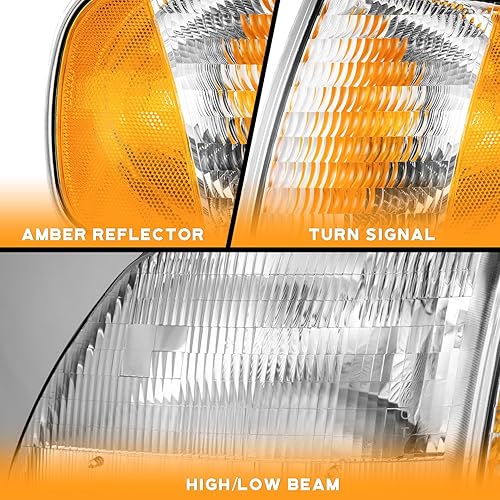 Miniatura 8 de WEELMOTO Luces de señal de repuesto para Ford F-150  F-250  Expedition OE 1997-2003, luz de estacionamiento de repuesto para 97-03, luz de señal de