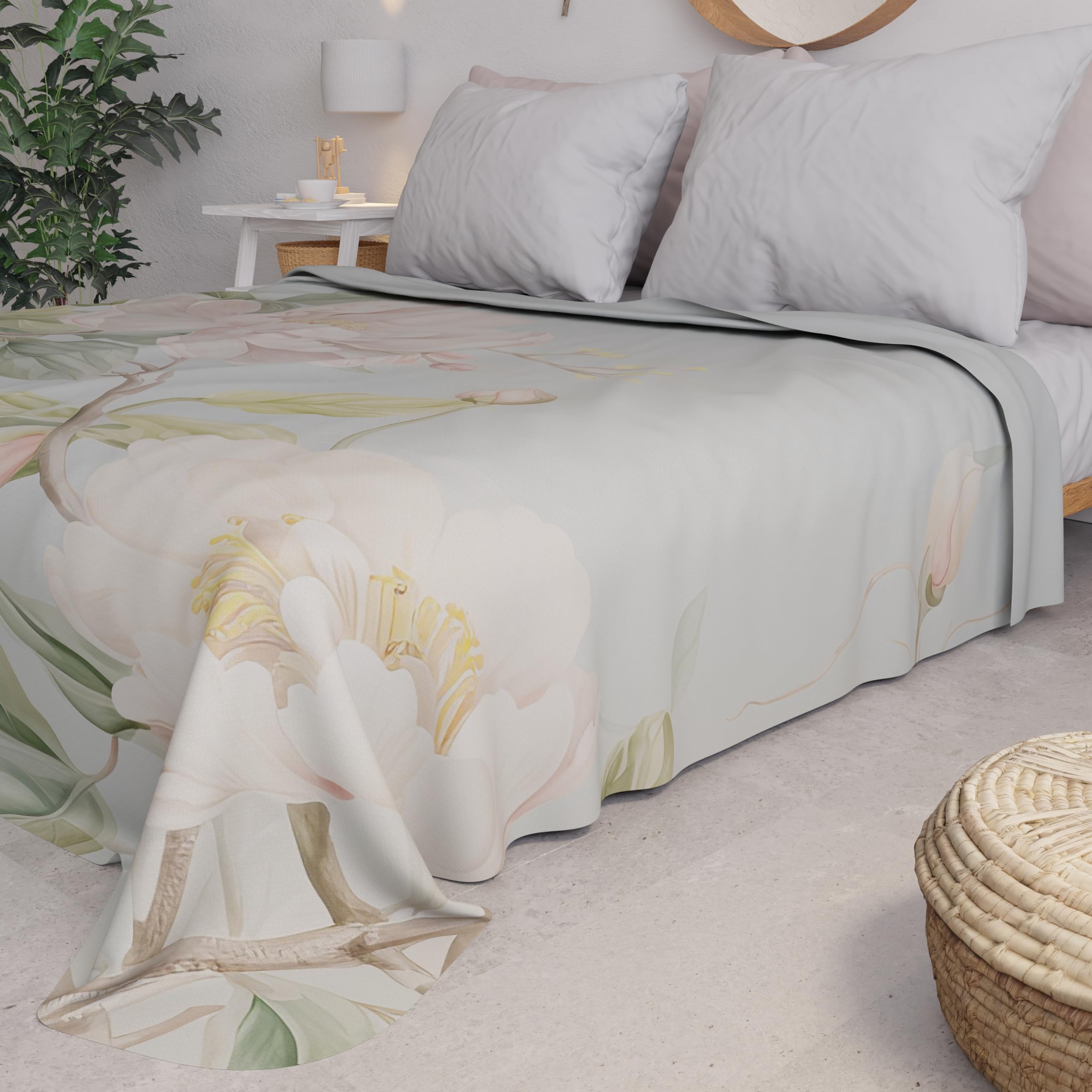 PETTI Artigiani Italiani - Spring Summer Single Bedspread Lightweight Single Bed Sheet 172 Floral 100% Made in Italy - Image 4