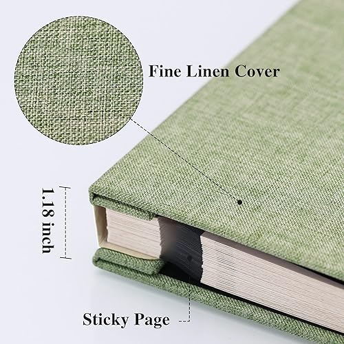 Miniatura 3 de Álbum de fotos autoadhesivo magnético para álbum de recortes, 40 páginas magnéticas de doble cara, con tapa dura de tela personalizable, de 11in de