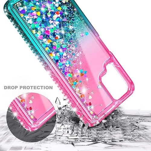 Miniatura 4 de NZND Funda para Samsung Galaxy A12 con protector de pantalla de vidrio templado (cobertura máxima), soporte de anillocorrea para la muñeca, diamante