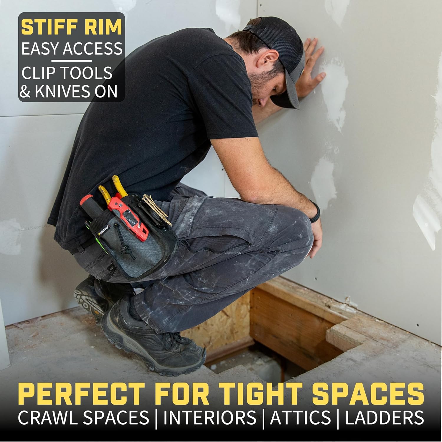 Joey Pouch PRO | Clip-On Tool Belt Bag for Tools, Screws, and Nails - Great for an Electrician, HVAC Tech, Plumber, Carpenter, Contractor, Handy Man, and Any Tradesperson - Metal Clip - Image 5